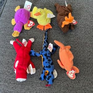 6 Teenie Beanie Babies